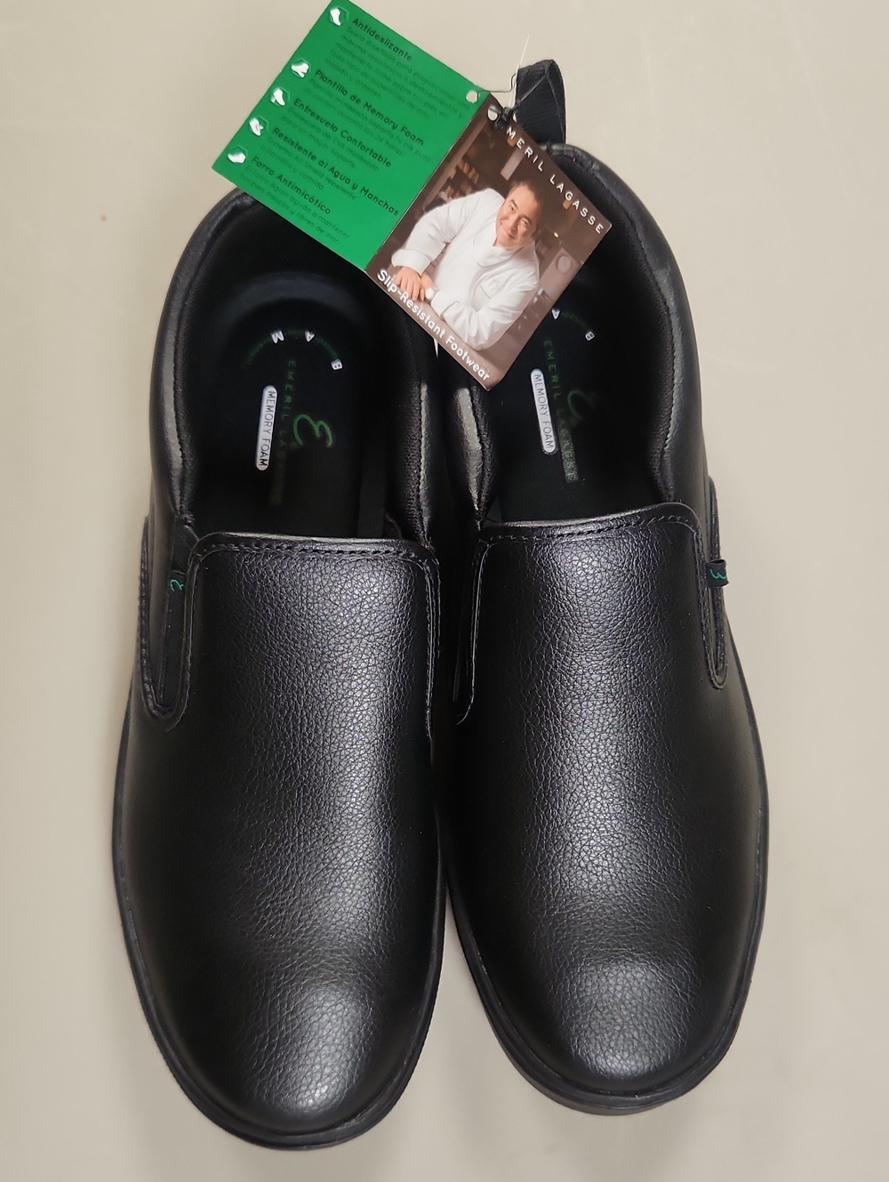 Chef-inspired Black Slip-On Comfort Loafers OIL & SLIP RESISTANT FOOTWEAR